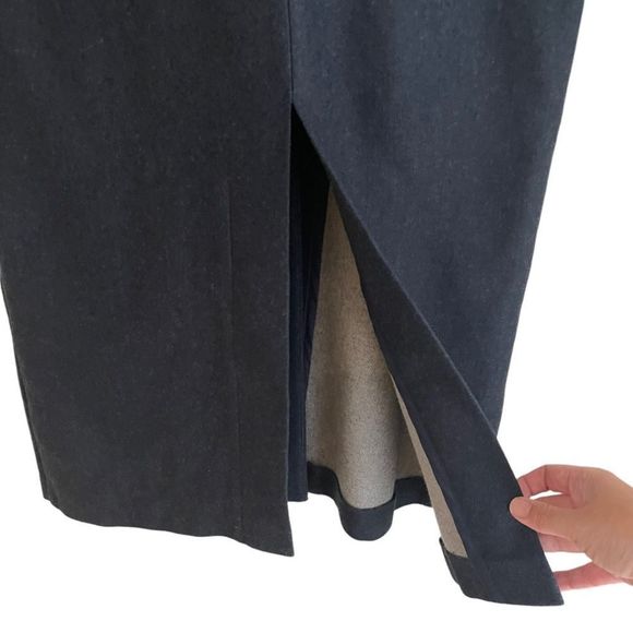 Topshop Navy Blue Wool Blend Long Coat Size 2 - Picture 6 of 9